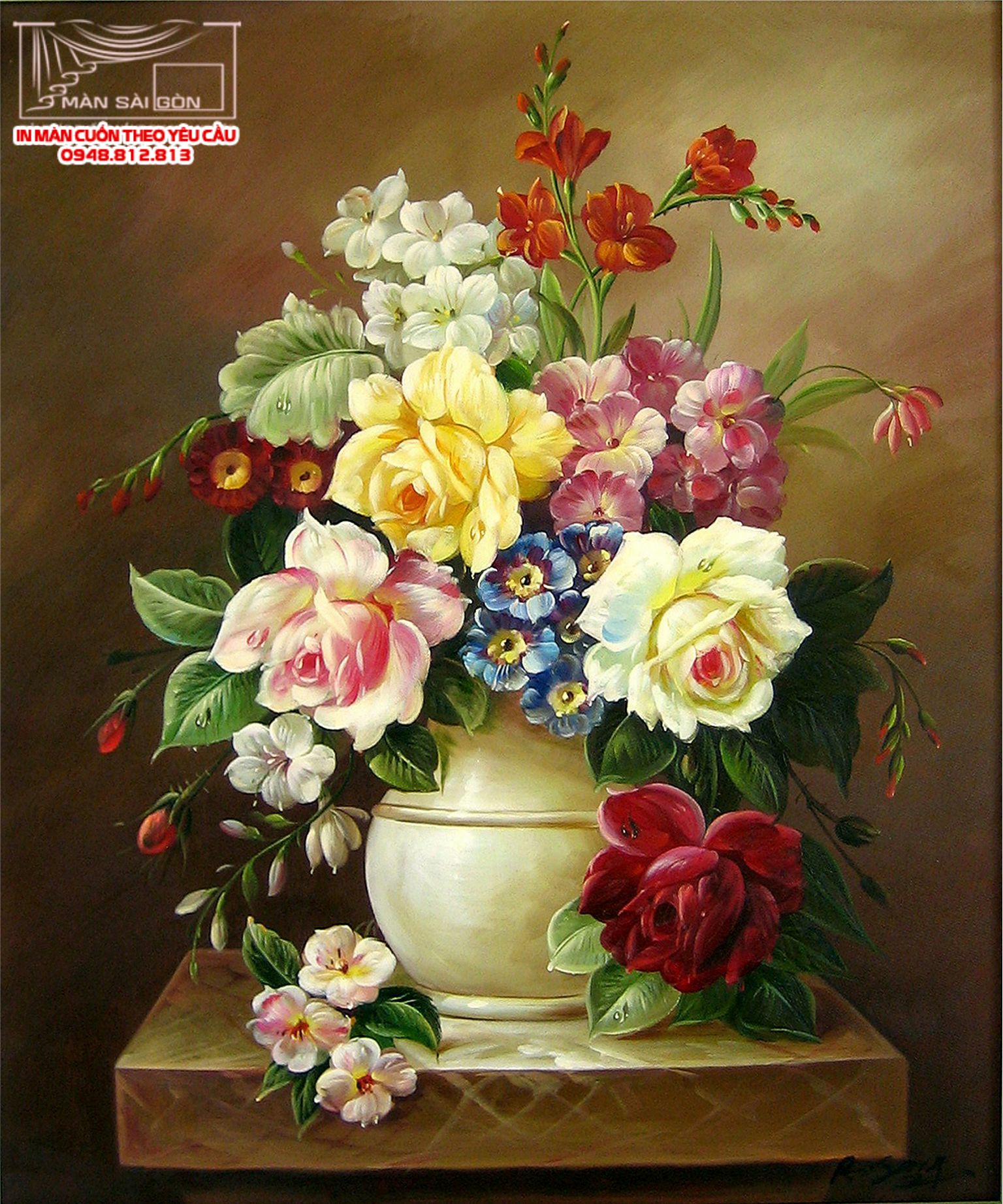 Man cuon in tranh - Màn cuốn in tranh