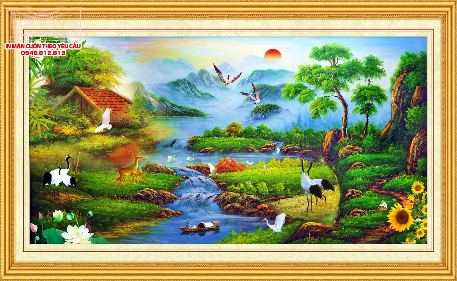 Man cuon in tranh - Màn cuốn in tranh