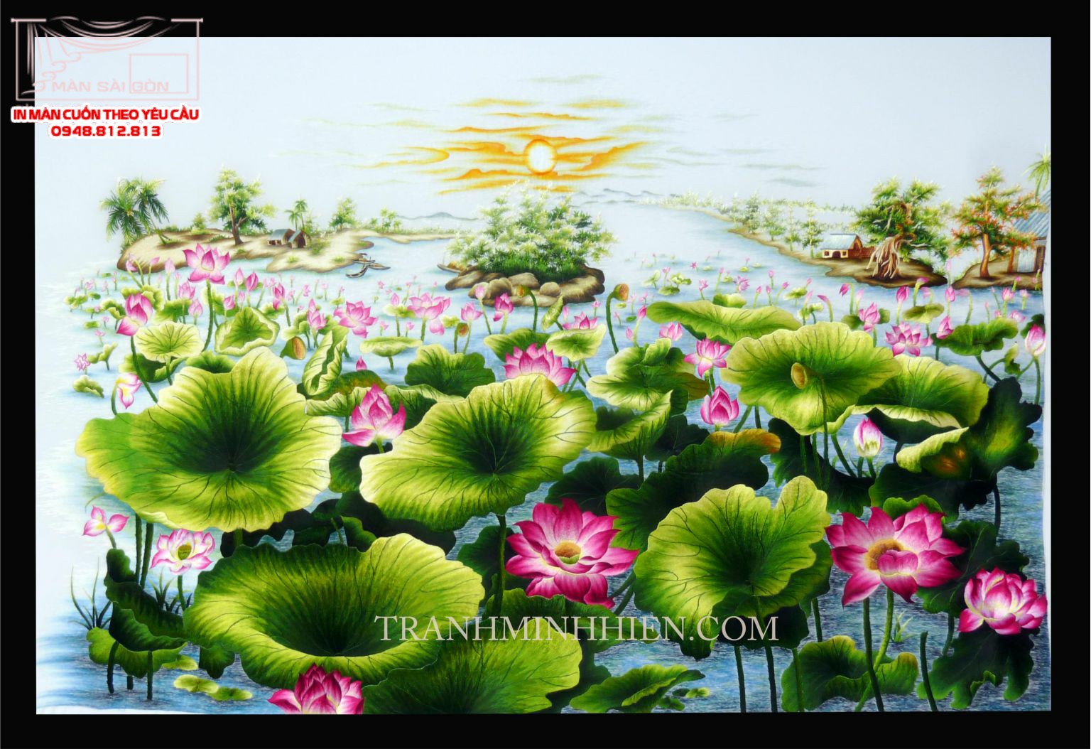 Man cuon in tranh - Màn cuốn in tranh