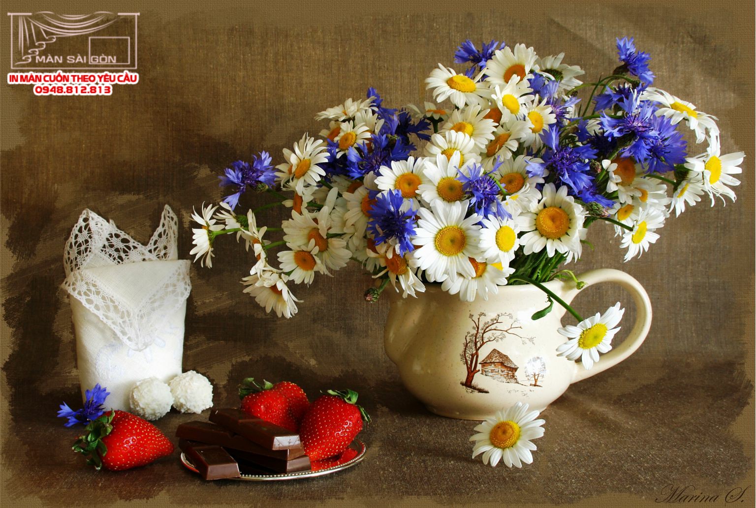 Man cuon in tranh - Màn cuốn in tranh