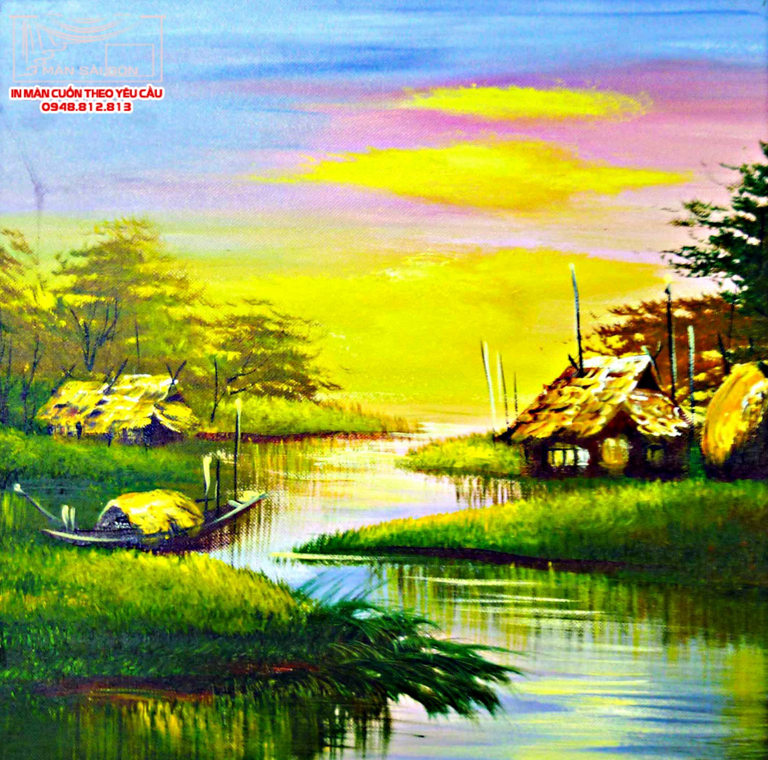 Man cuon in tranh - Màn cuốn in tranh