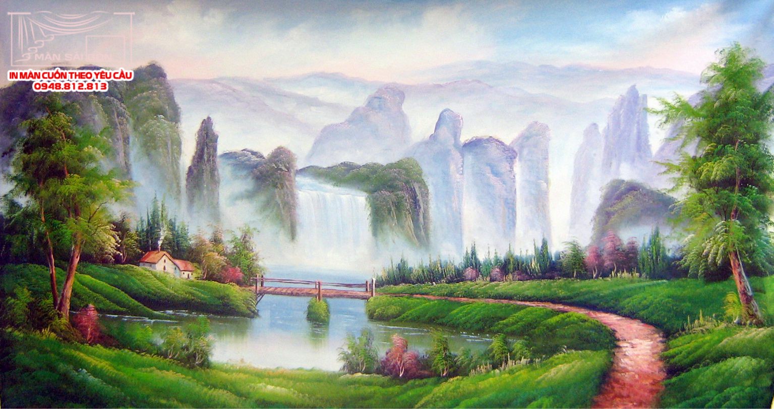 Man cuon in tranh - Màn cuốn in tranh