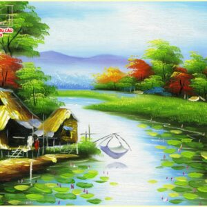Màn cuốn in tranh sơn dầu TSD-171