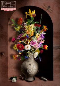 màn cuốn in tranh sơn dầu