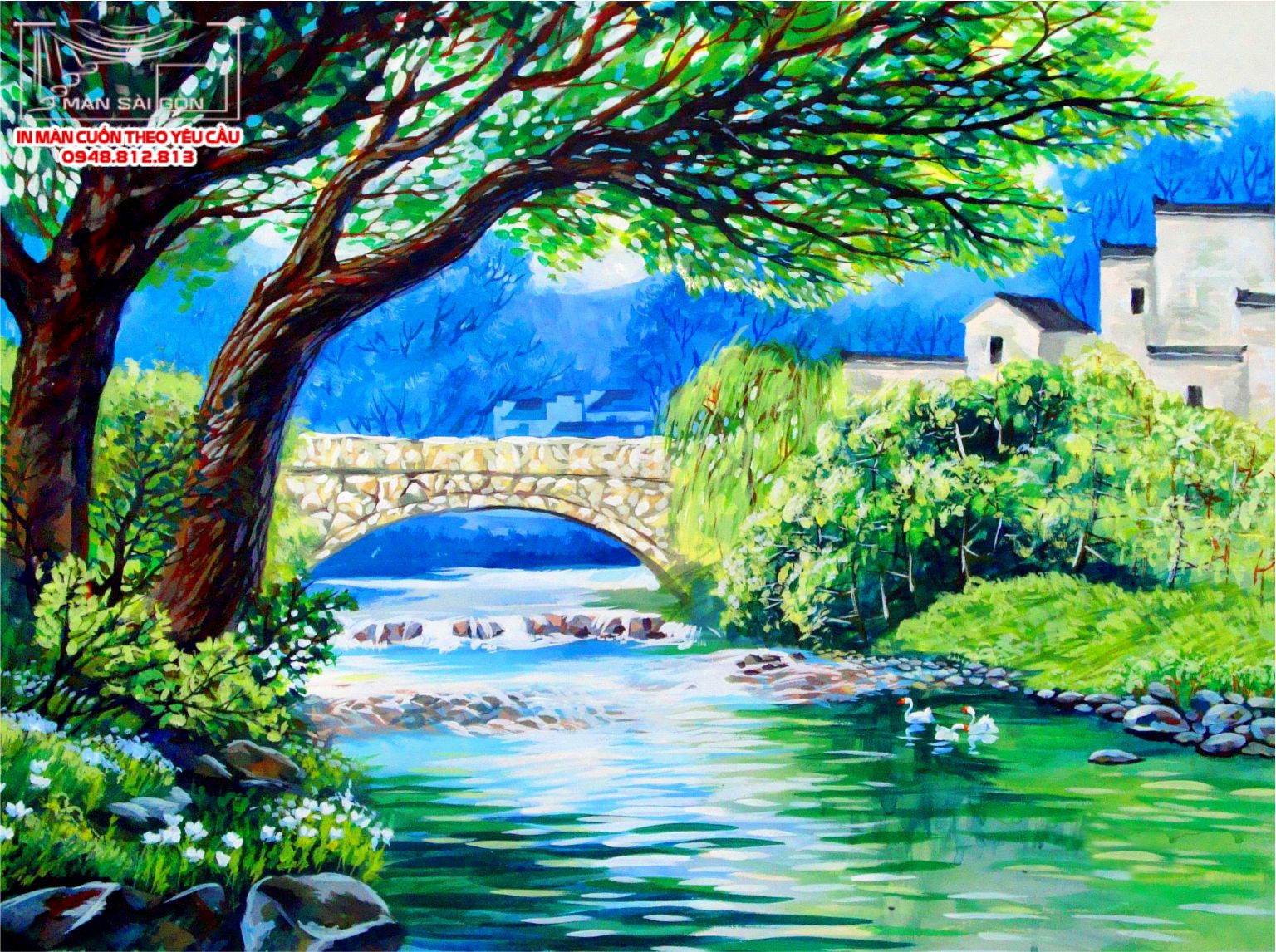 Man cuon in tranh - Màn cuốn in tranh